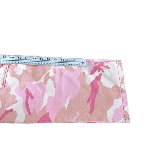 Alessandra Rich Cargo Jeans Womens 24 Pink Camo Cotton Gabardine Pants $825 READ - Picture 9 of 15